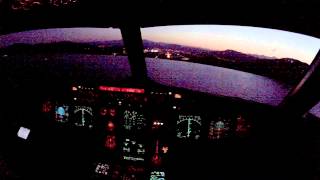 preview picture of video 'Dalaman, LTBS Cockpit view Landing visual 01 at dawn'