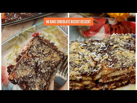 Eggless Chocolate Biscuit Pudding with only 5 ingredients | No Bake Dessert | Sweets