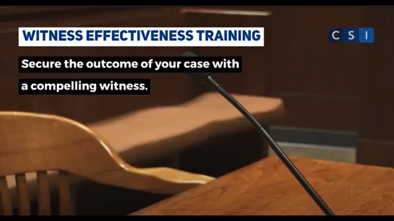 Witness Effectiveness Training from Courtroom Sciences