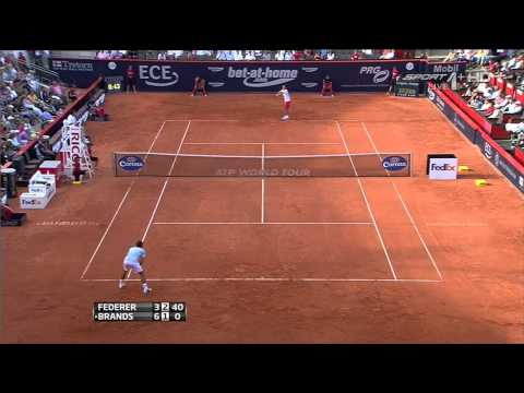 2013 Hamburg Round 2 - Federer vs Brands Highlights [HD]