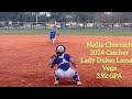 Nadia Chernich (2024 Catcher) Preseason Practice catching for Lady Dukes Lamar/Vega