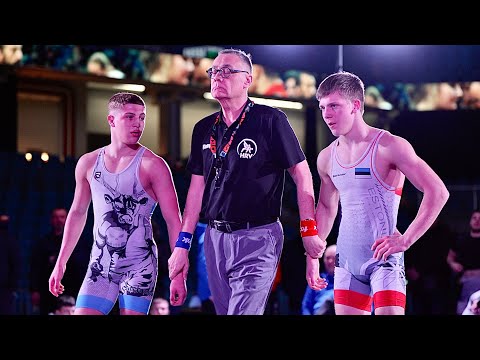 U17 Artturi Eemili Reinio (EST) vs Ilias Laaouina (NED) 60kg. Greco-roman boys wrestling.