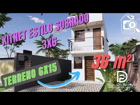 022 - Kitnet 3x6 estilo sobrado de 36 m² | Tiny House | Loft | Quitinete | Mini Casa | Small House