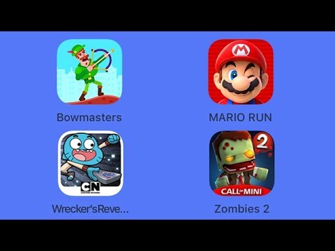 Bowmasters, Super Mario Run, Wrecker's Revenge, Call of Mini Zombies 2 [iOS Gameplay] Video