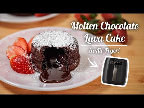 MOLTEN CHOCOLATE LAVA CAKE | Air Fryer Dessert Recipe | Easy and Fool Proof! | Good for 2 ramekins!