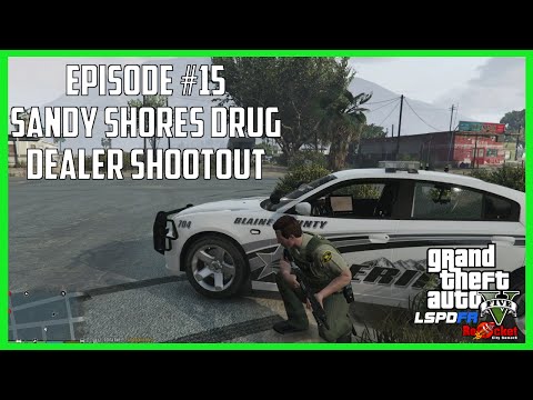 GTA V LSPDFR #15 - Shootout with Drug Dealers in Sandy Shores!