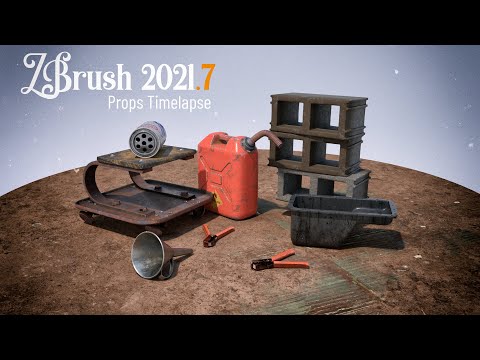 ZBrush 2021.7 Bison Scene Props Timelapse - Bevel & Knife Brushes, and a whole lot of ZModeler!