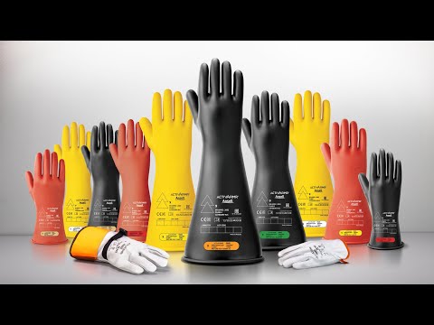 Rubber red electrical safety glove raychem