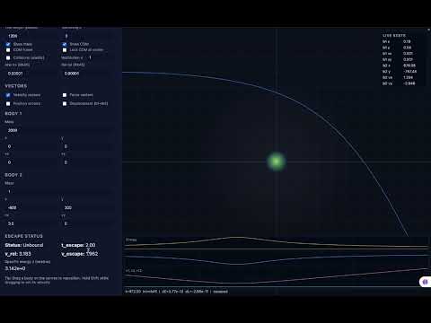 Physics Simulations — Two-Body & Projectile Motion video thumbnail