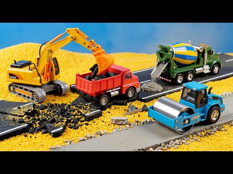 Oh No! The Road is Broken! 😱 Construction Vehicles Rescue Team Song | Excavator, Dump Truck, Mixer