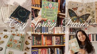 spring diaries 🧚✨👒 journaling, cozy reading, spring crafts & more