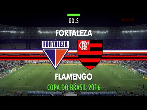 Gols - Fortaleza 2 x 1 Flamengo - Copa do Brasil - 04/05/2016