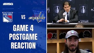 New York Rangers v Washington Capitals Game 4 Postgame Coach And Player Reaction | New York Rangers
