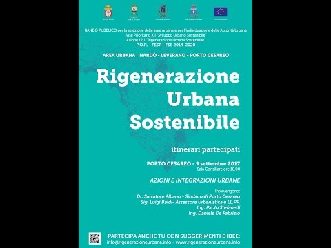 RIGENERAZIONE URBANA SOSTENIBILE ITINERARI PARTECIPATI - Comune di Porto Cesareo - Diretta Streaming