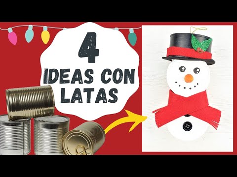 4 adornos de Navidad reciclando latas de atún