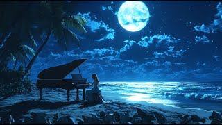 Moonlit Shore – Lo-fi Piano with Gentle Waves and Night Breeze