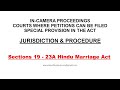 Sections 19 - 23A Hindu Marriage Act I Jurisdiction of Court I Where to file Divorce Petition I