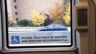 preview picture of video 'UTA TRAX Red Line from Stadium Station Going Down The 5th South to 4th South Curve'