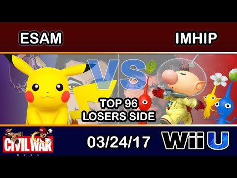 2GGC: Civil War - PG | ESAM (Pikachu) Vs. ImHip (Olimar) Top 96 Losers Side - Smash Wii U