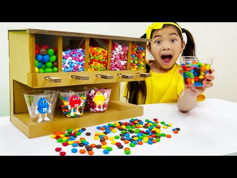 Emma Pretend Play with Candy and Sweets Dispenser Machine Toy | Funny Stories for Children