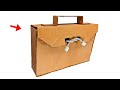 How To Make Cardboard Bag Briefcase DIY Briefcase With Cardboard