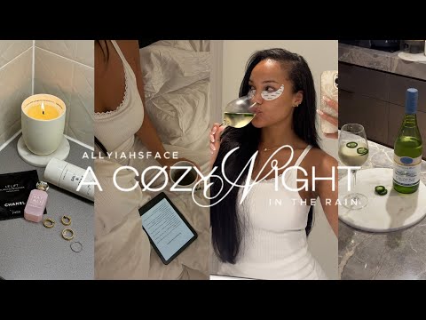 relaxing night routine | perfect cozy night in | self care + cooking + reading & more | allyiahsface