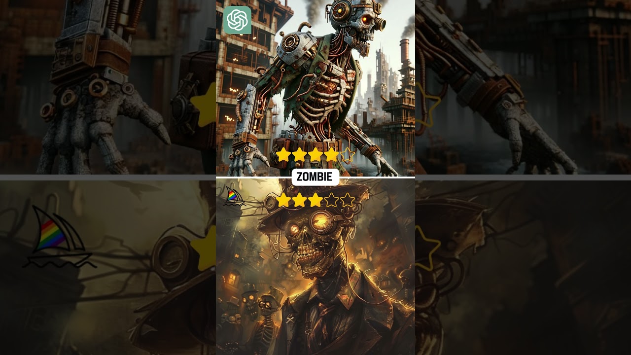 Who's the best? OpenAI vs Midjourney: MineCraft Mobs in Steampunk Style