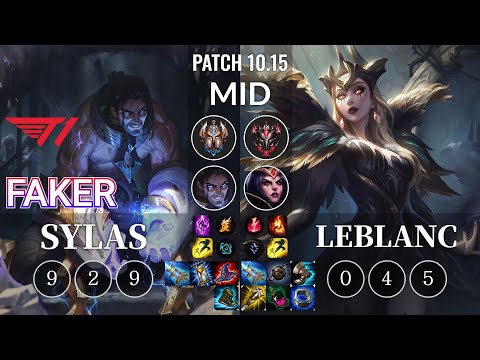 T1 Faker Sylas vs LeBlanc Mid - KR Patch 10.15