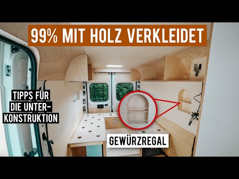 Wand & Decke im VAN ∙ Verkleidung aus Pappel- & Biegesperrholz ∙ DIY Campervan Selbstausbau #16