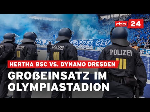Hertha gegen Dynamo: Polizei sichert Olympiastadion mit Großaufgebot