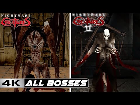 Nightmare Creatures 1 and 2  All Bosses Encounters\Battles [4K 60FPS INTERPOLATED]