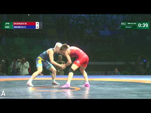 Round 1 WW - 53 kg: M. MUKAIDA (JPN) df. E. BROBECK (SWE) by VSU, 10-0