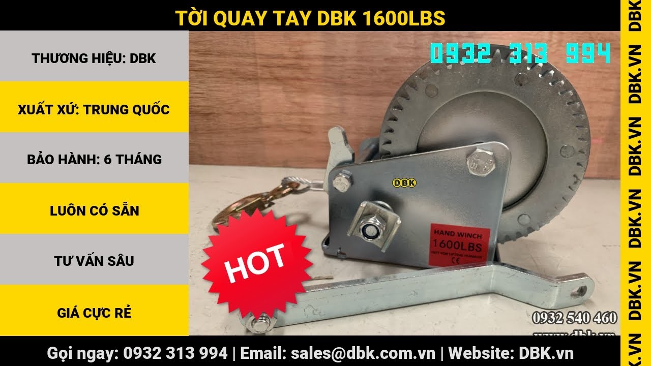 Video Tời quay tay DBK 1600LBS - Tời quay tay DBK 1600LBS
