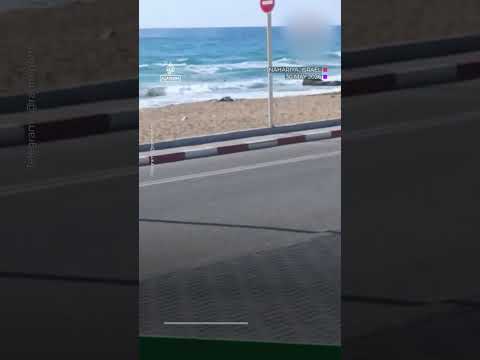 Panic on beach in northern Israel during Hezbollah strikes