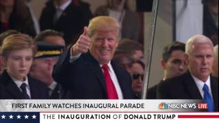 Inauguration Parade Highlight: President Trump almost cries when his school marches past.