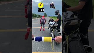 Spiderman vs Big moto Bike  #spiderman #s1000rr