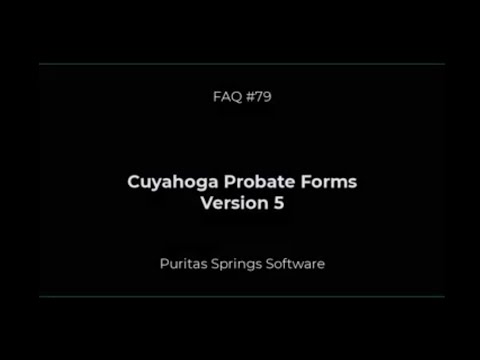 Cuyahoga County Probate Forms Version 5