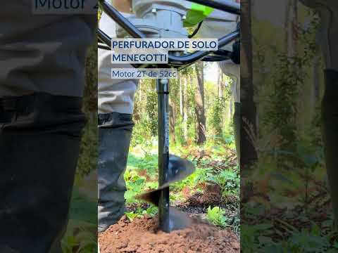 Combo Perfurador de Solo a Gasolina 2 Tempos + Broca de 200 x 80cm MENEGOTTI-K7852 - Vídeo