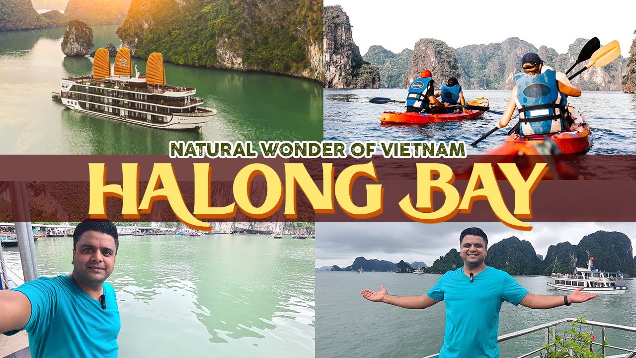 Tourists explore the stunning Ha Long Bay and make a memorable stop at Ti Top Island, known for its panoramic views and crescent-shaped beach.