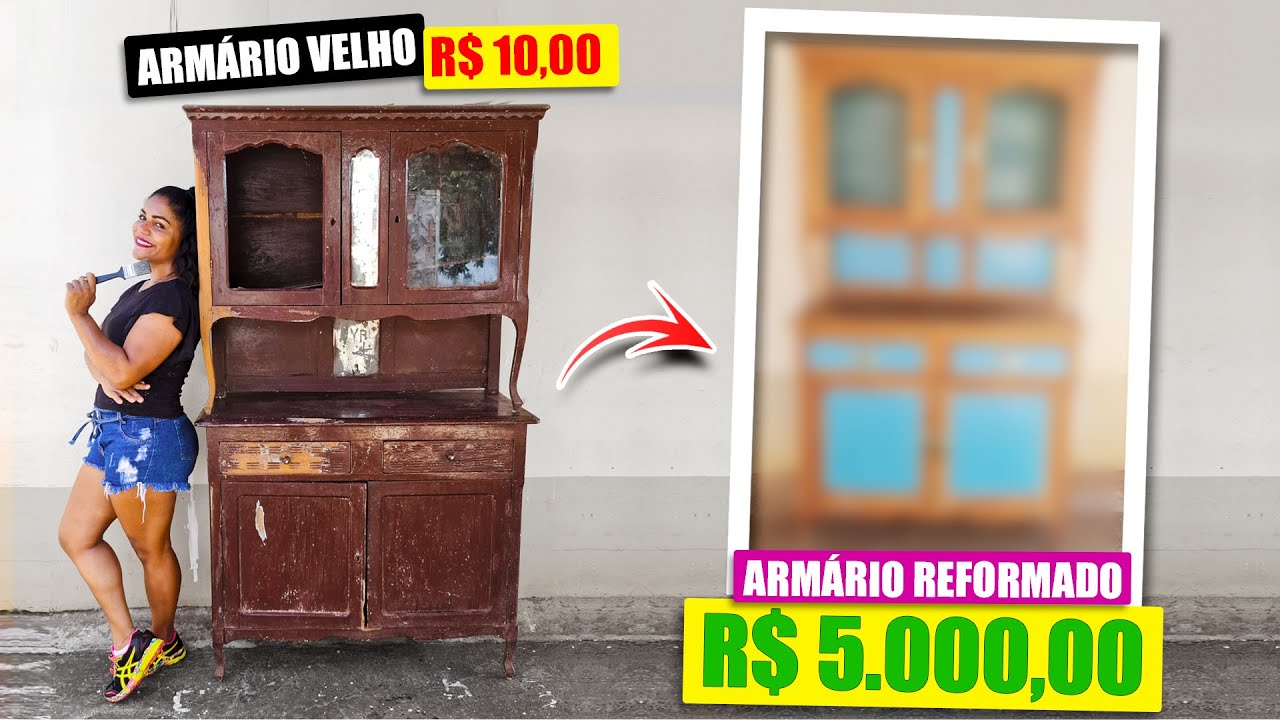 ARMÁRIO ANTIGO DE MADEIRA, COMO REFORMAR E RESTAURAR EM CASA [PASSO À PASSO] - Faça Você Mesmo