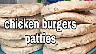 Chicken burger patty recipe/Homemade chicken burger patties recipe/how to make burger patty