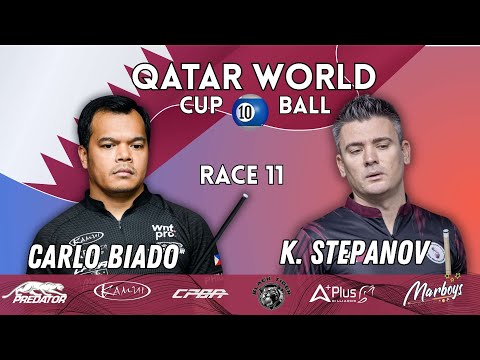 LAST 64| Carlo Biado VS Konstantin Stepanov | Race 11 | Qatar World Cup 10 Ball