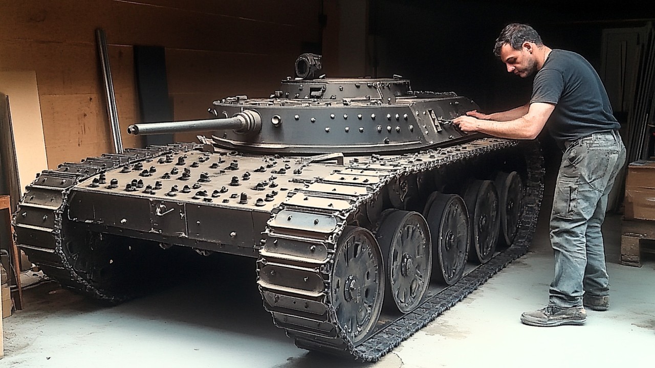 Man Builds TANK for His Son Using Old Vehicle Parts | Start to Finish by @meanwhileinthegarage