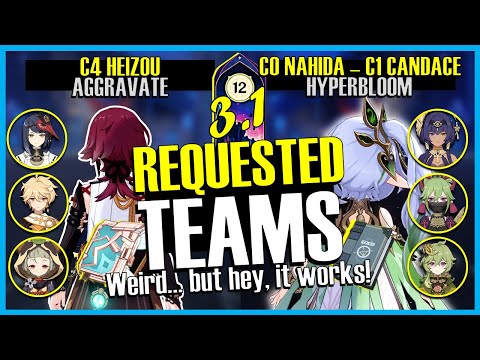 Nahida and Traveler with Sumeru & Inazuma 4* Characters Only 3.1/3.2 Spiral Abyss Floor 12