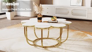 Tribesigns Floral Coffee Table: Modern Luxury 🌸 - F2012XX anuncio