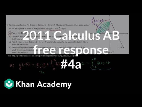 11 Calculus Ab Free Response 4a Video Khan Academy