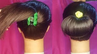 Perfect Hairstyle With Claw Clip || Cute Easy Low Bun Hairstyles || BARNA'S MAKEOVER