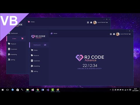 VB/ Modern Form + Font Awesome Icons, Multicolor, Highlight button, WinForm-Visual Basic .NET