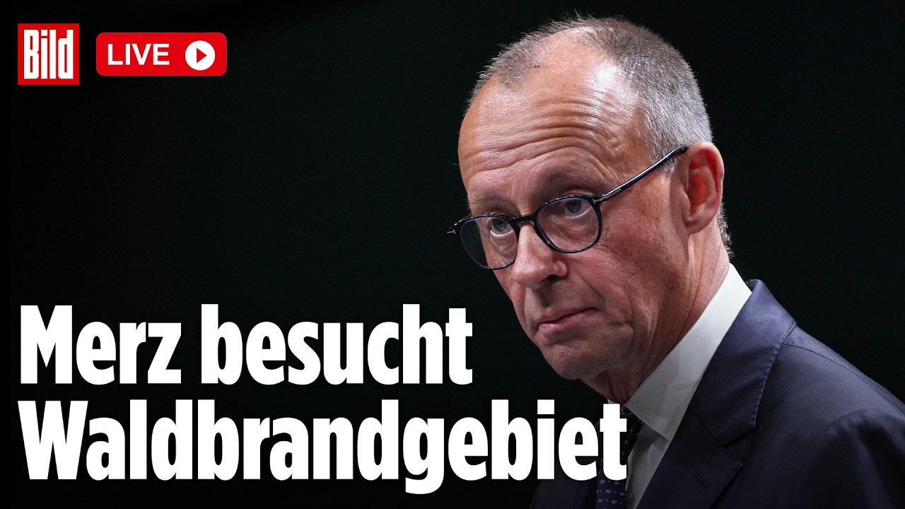 Erster Termin nach seinem Urlaub – Kanzler Merz besucht Waldbrandgebiet in NRW