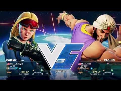 STREET FIGHTER V Online Casual Match: Mitsuo Katagiri (Cammy) VS Meech1166 (Rashid)